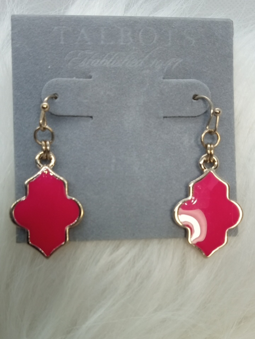 TALBOTS PINK ENAMELED EARRINGS